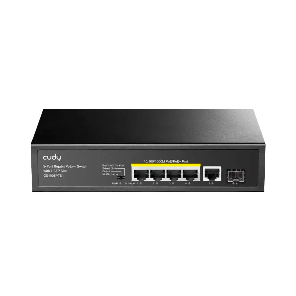 PoE-коммутатор 6-портовый Cudy неуправляемый GS1005PTS1 4 порта PoE+ SFP-порт гигабитный- Фото 2